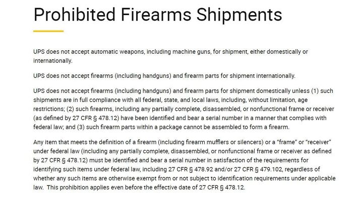 UPS Canceling Gun Dealer Accounts, Having Firearms & Parts Destroyed? 