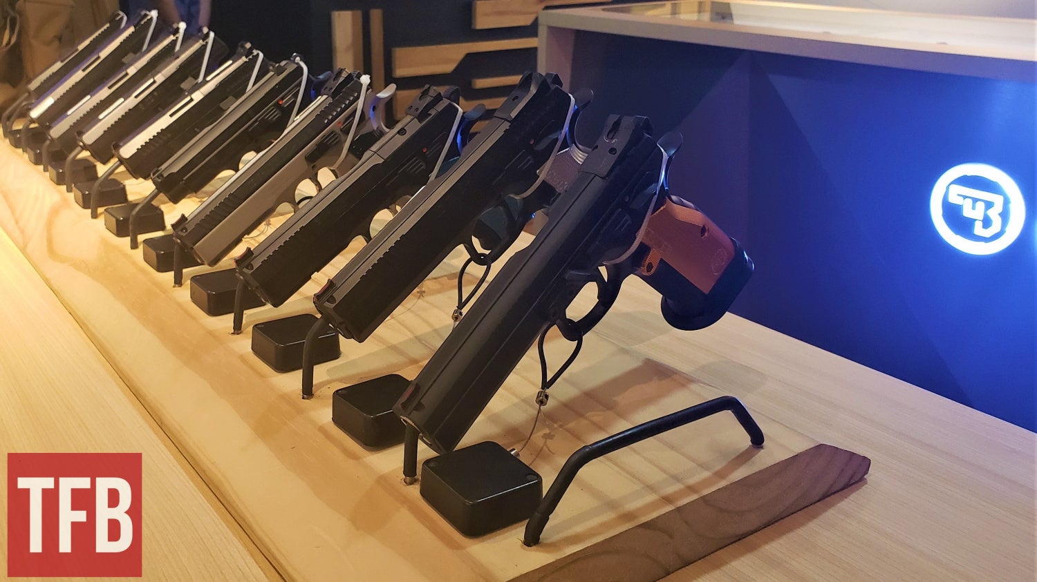 Pistol display in the CZ flagship store in Manila