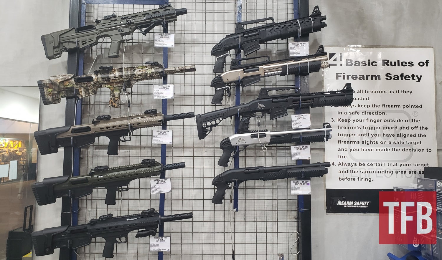 Display of shotguns in one of the gunshops in Makati Cinema Square