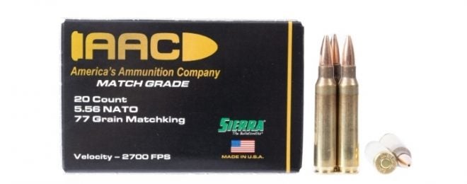 NEW 77 Grain Sierra Matchking 5.56 Load From AAC