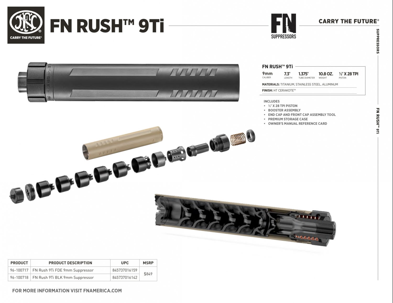 Just Annouced: FN RUSH 9Ti 9MM Pistol Suppressor - FN America