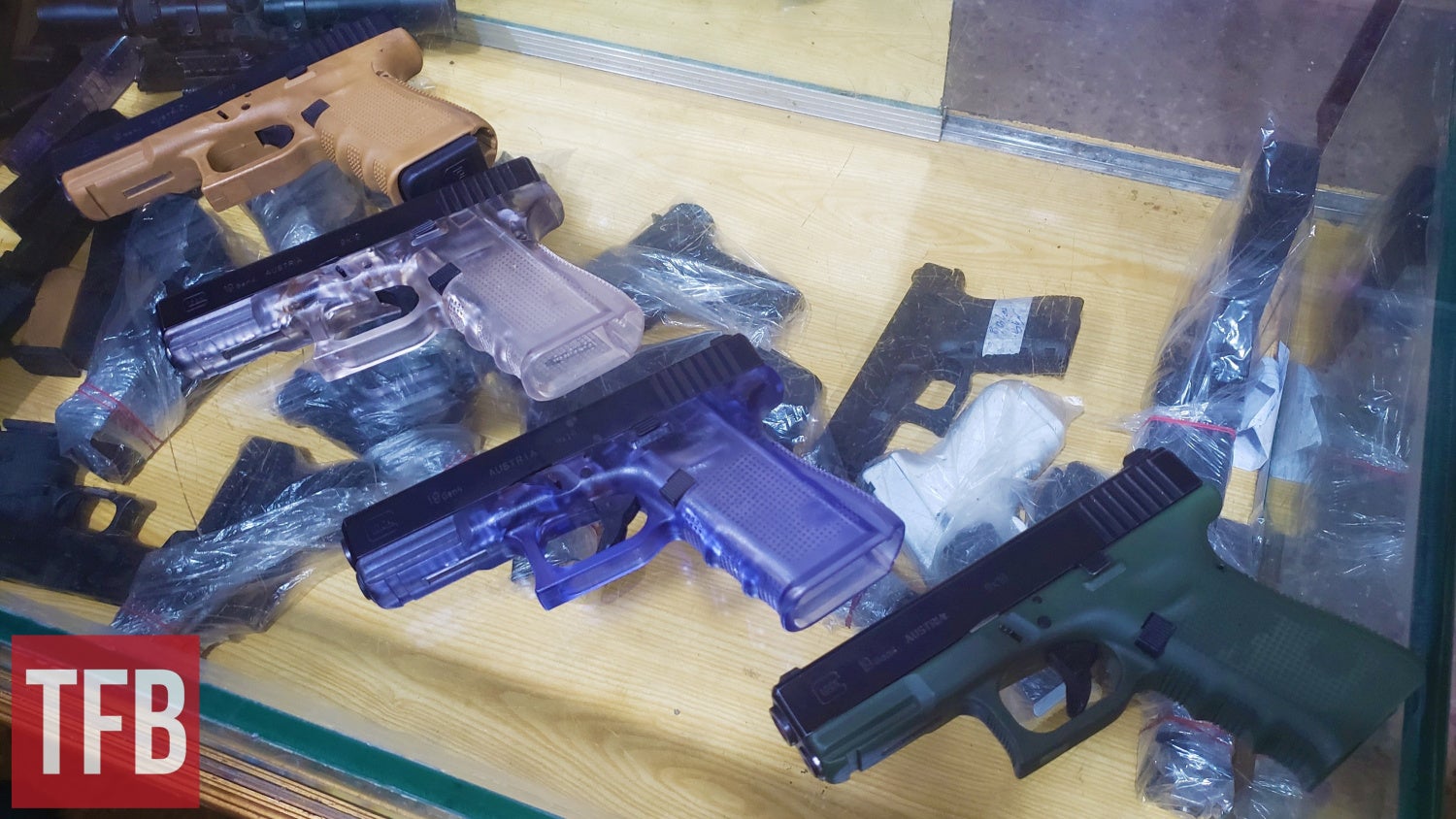The selection of Glock copies at the guns shop in Peshawar
