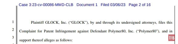 Glock Sues Polymer80 Alleging Patent Infringement