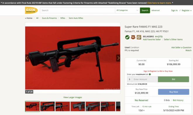 An Imported FAMAS with Serial #13 is Being Sold for a Silly Amount of Money