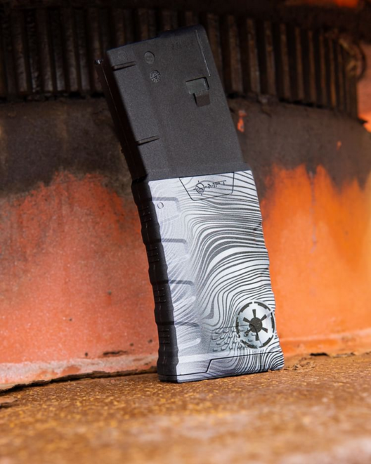 Mission First Tactical's new "Mag of the Month" features a Beskar graphic from Star Wars' "The Mandalorian".
