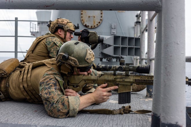 Snipers Training On Simulated Enemy Boats
