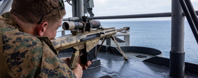 Snipers Training On Simulated Enemy Boats