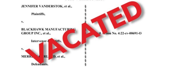 VACATED: Federal Judge Knocks Down ATF Frame or Receiver Rule