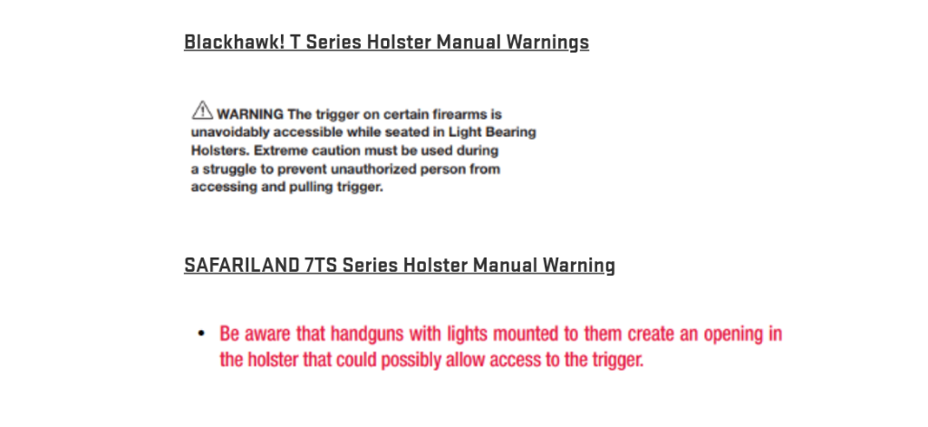 Sig Sauer Published Safety Bulletin on Light Bearing Holsters