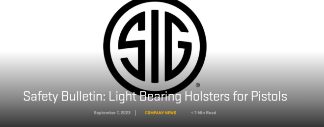Sig Sauer Published Safety Bulletin on Light Bearing Holsters