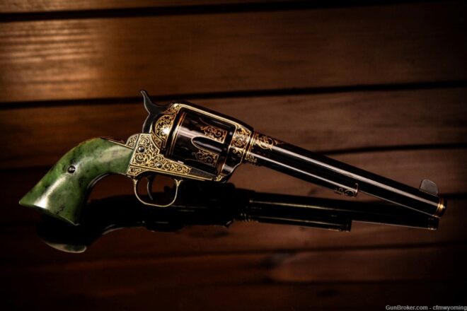 GunBroker and Ruger are auctioning this unique "Jade Vaquero" revolver to benefit the Cody Firearms Museum.